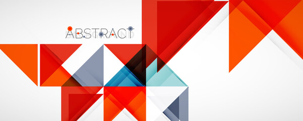 Fototapeta premium Set of vector triangle geometric backgrounds. Vector illustration for covers, banners, flyers and posters and other designs