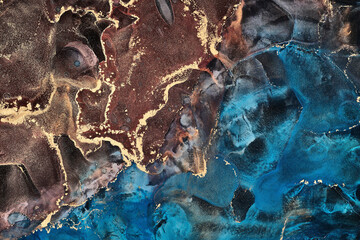 Alcohol ink art.Mixing liquid paints. Modern, abstract colorful background, wallpaper. Marble texture.Translucent colors