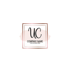 Initial UC Handwriting, Wedding Monogram Logo Design, Modern Minimalistic and Floral templates for Invitation cards	
