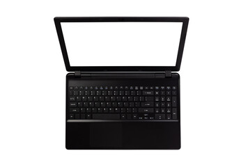 Computer laptop with blank screen isolated on white background with clipping path.