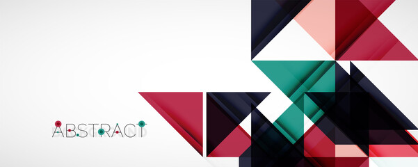 Fototapeta premium Set of vector triangle geometric backgrounds. Vector illustration for covers, banners, flyers and posters and other designs