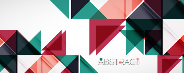 Geometric abstract background. Techno color triangle shapes. Vector illustration for covers, banners, flyers and posters and other designs