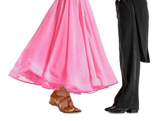 Obraz premium Cute little children dancing against white background