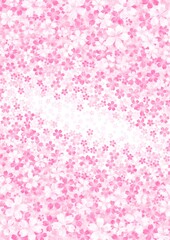 中心から咲き広がる桜の縦長背景イラスト no.02