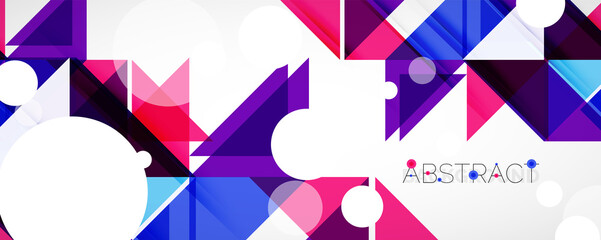 Set of vector triangle geometric backgrounds. Vector illustration for covers, banners, flyers and posters and other designs