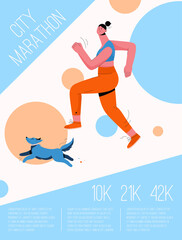 Vector poster of City Marathon concept