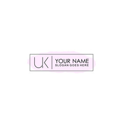 Initial UK Handwriting, Wedding Monogram Logo Design, Modern Minimalistic and Floral templates for Invitation cards	
