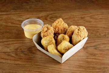 a set of nugget and cheese
