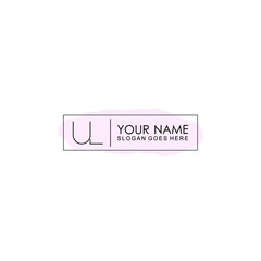Initial UL Handwriting, Wedding Monogram Logo Design, Modern Minimalistic and Floral templates for Invitation cards	
