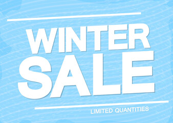 Winter Sale, poster design template, special offer, discount banner, vector illustration