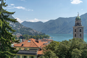 Fototapeta na wymiar Lugano, Switzerland, Summer 2020