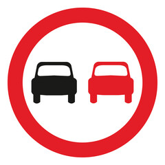 No overtaking sign and symbol