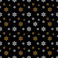 Seamless pattern with snowflakes. Christmas background. Vector illustration.	