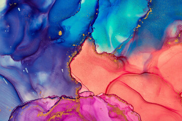 Alcohol ink art.Mixing liquid paints. Modern, abstract colorful background, wallpaper. Marble texture.Translucent colors