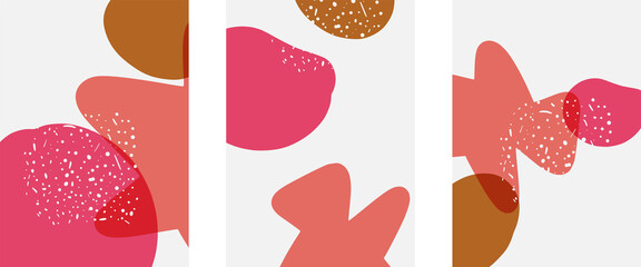 Hand drawn doodle shapes, wall art painting style, vector abstract background templates. A4 poster design or for covers, banners, flyers