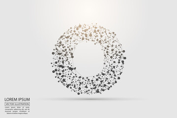 English letters abstract font consists 3d of triangles, lines, dots and connections. Vector illustration EPS 10.