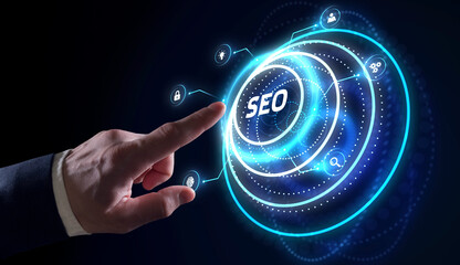 Business, Technology, Internet and network concept. SEO Search engine optimization marketing...