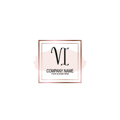 Initial VI Handwriting, Wedding Monogram Logo Design, Modern Minimalistic and Floral templates for Invitation cards	
