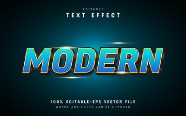Fototapeta premium Modern blue gold text effect