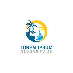 Summer holiday beach banner template design. style creative vector illustration design