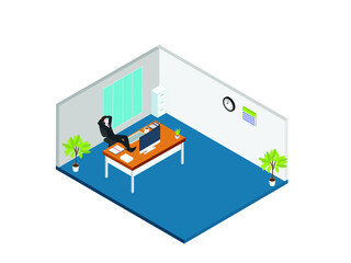Businessman relaxing isometric 3d vector concept for banner, website, illustration, landing page, flyer, etc.