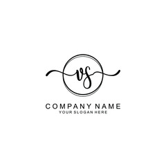 Initial VS Handwriting, Wedding Monogram Logo Design, Modern Minimalistic and Floral templates for Invitation cards	
