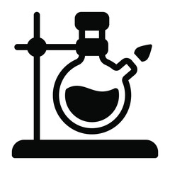 

A trendy solid icon of lab apparatus, retort stand
