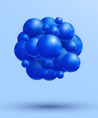 Abstract realistic 3D shapes background vector illustration