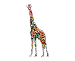 Giraffe tallest animal Beads Icon Logo Handmade Embroidery illustration