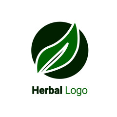 simple green herbal logo for herbal company