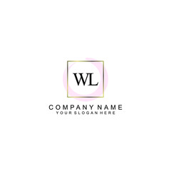 Initial WL Handwriting, Wedding Monogram Logo Design, Modern Minimalistic and Floral templates for Invitation cards	
