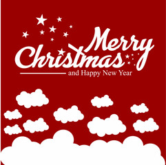 Naklejka na ściany i meble Merry Christmas and Happy new years with red background graphic vector use banner.eps