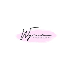 Initial WQ Handwriting, Wedding Monogram Logo Design, Modern Minimalistic and Floral templates for Invitation cards	
