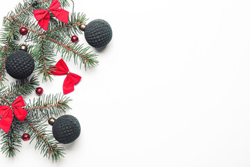 Beautiful Christmas composition on white background