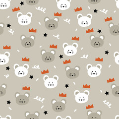 Seamless pattern with cute cartoon mouse for fabric print, textile, gift wrapping paper. colorful vector for kids, flat style
