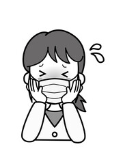 発熱で困っている若い女性