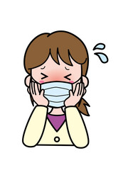発熱で困っている若い女性
