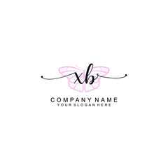 Initial XB Handwriting, Wedding Monogram Logo Design, Modern Minimalistic and Floral templates for Invitation cards	
