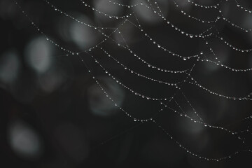 Fototapeta premium spider web with dew drops