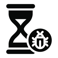 
A trendy solid icon of time bug
