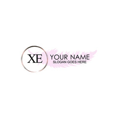 Initial XE Handwriting, Wedding Monogram Logo Design, Modern Minimalistic and Floral templates for Invitation cards