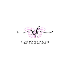 Initial XF Handwriting, Wedding Monogram Logo Design, Modern Minimalistic and Floral templates for Invitation cards