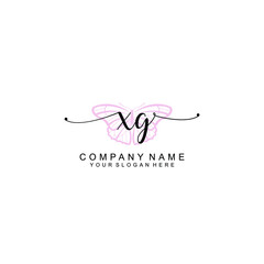 Initial XG Handwriting, Wedding Monogram Logo Design, Modern Minimalistic and Floral templates for Invitation cards