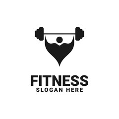 fitness logo with an icon of a person lifting a barbell
