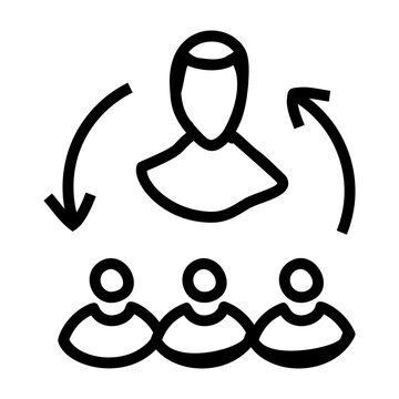 Outsourcing icon in line design.