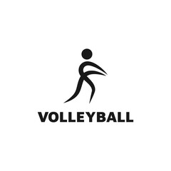 volleyball logo design with people icon