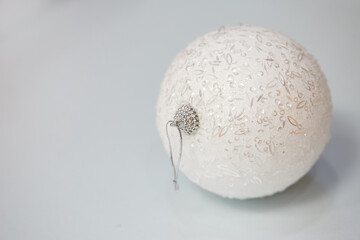 white christmas tree decorations. New Year