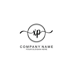 Initial XP Handwriting, Wedding Monogram Logo Design, Modern Minimalistic and Floral templates for Invitation cards