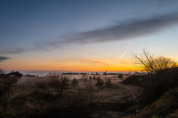 sunrise over the field