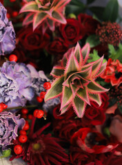 Flower composition. Macro photo. Wedding decor. A Beautiful bouquet of fresh flowers.